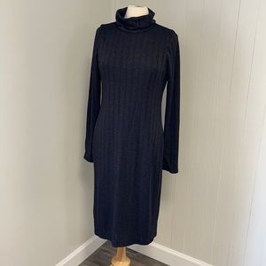 WHBL NWT Knit Dress Black Midi Sweater Dress
